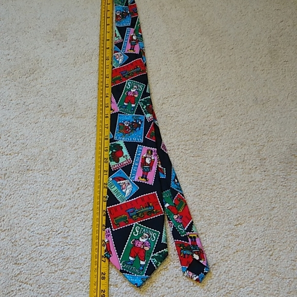 Vintage Christmas Postcard Tie. Addiction. Standard Size. - Picture 3 of 6